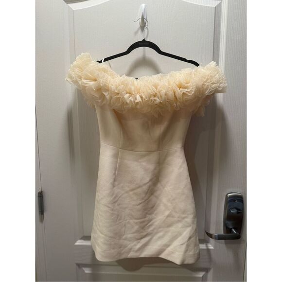 Sonya Moda Sorrento Cream Floral Tulle Off-Shoulder Mini Party Dress size S NWT - Picture 6 of 6